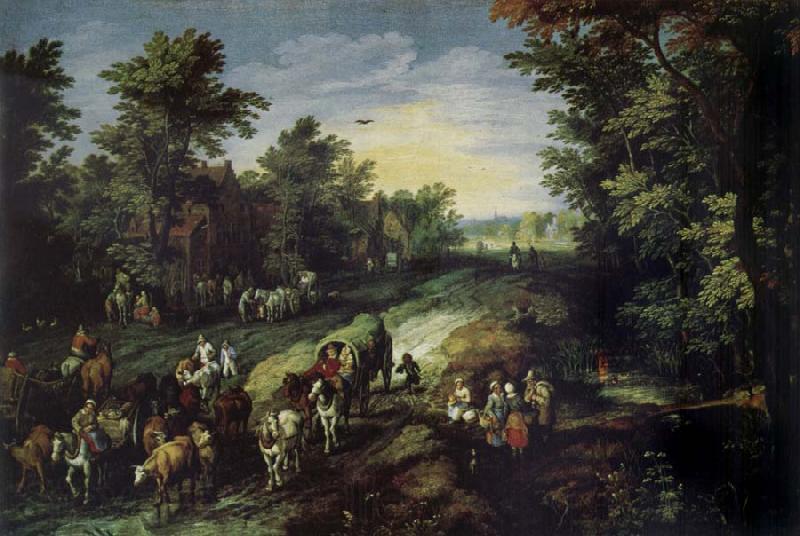 Jan Brueghel Village Street Spain oil painting art